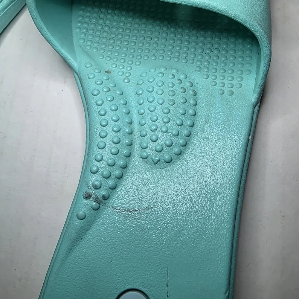 Oka B Slide Blue with Fabric Bow Sz M
